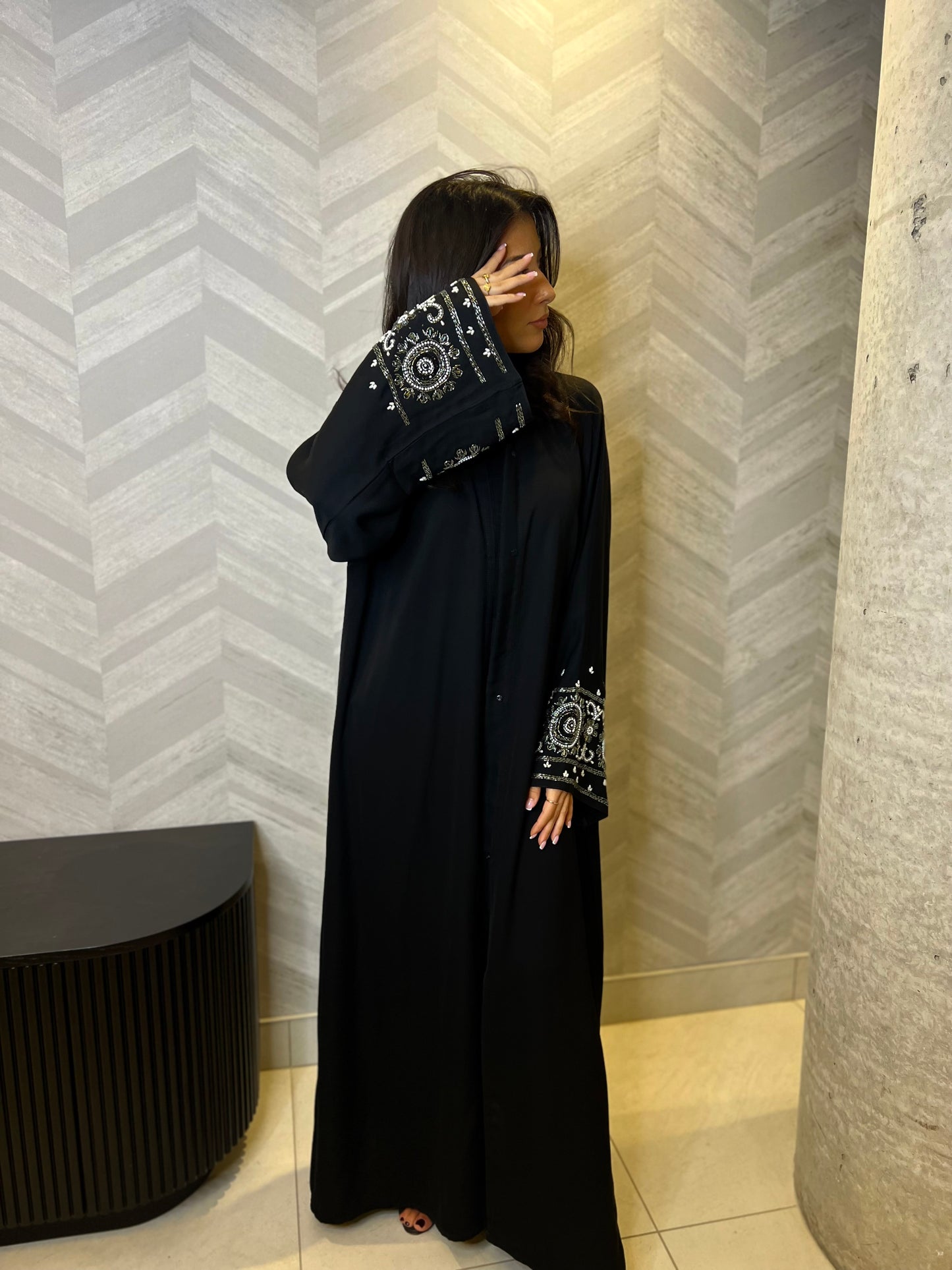 Hand Embroidery Abaya Set