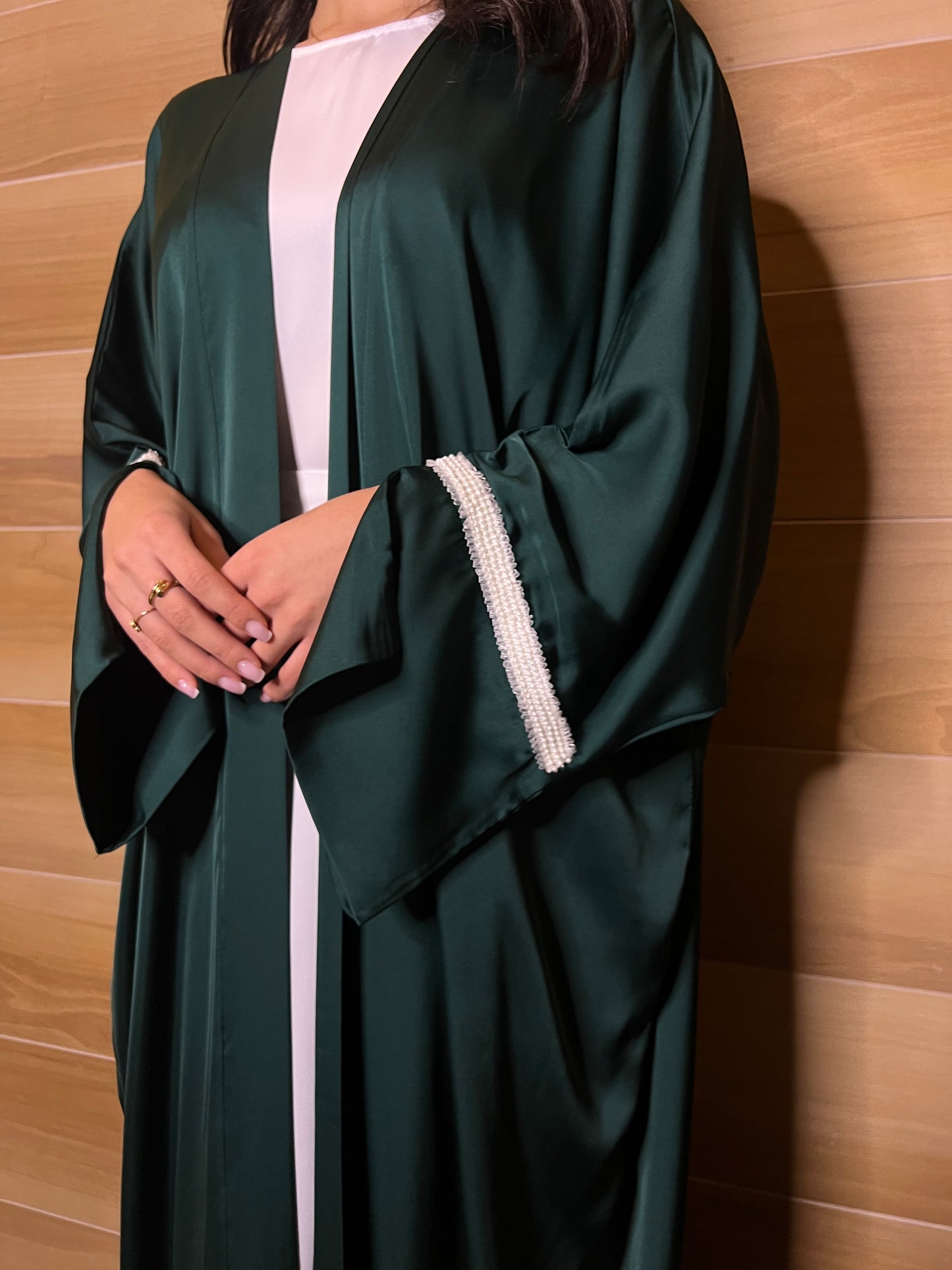 Green Satin Kimono set